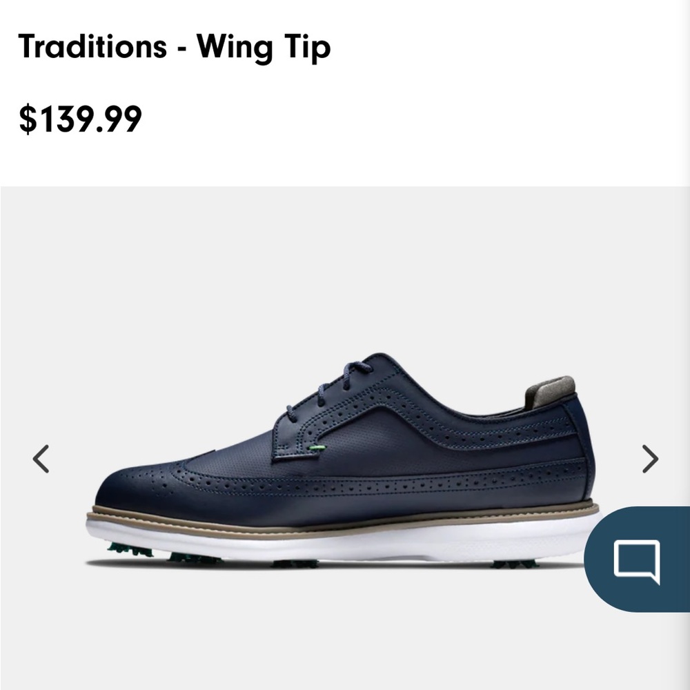 Footjoy Traditions Wing Tip Golf Shoes - Navy